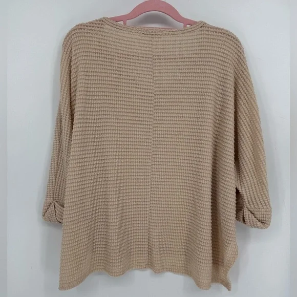 Zenana Outfitters V-Neck Oversized Cream Sweater Size L/XL - Picture 2 of 6